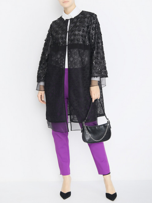 Легкое пальто с вышивкой и аппликацией Marina Rinaldi - МодельОбщийВид