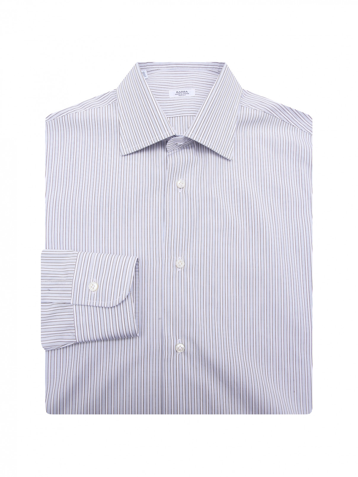 Приталенная рубашка Barba Napoli  –  Общий вид  – Цвет:  Белый