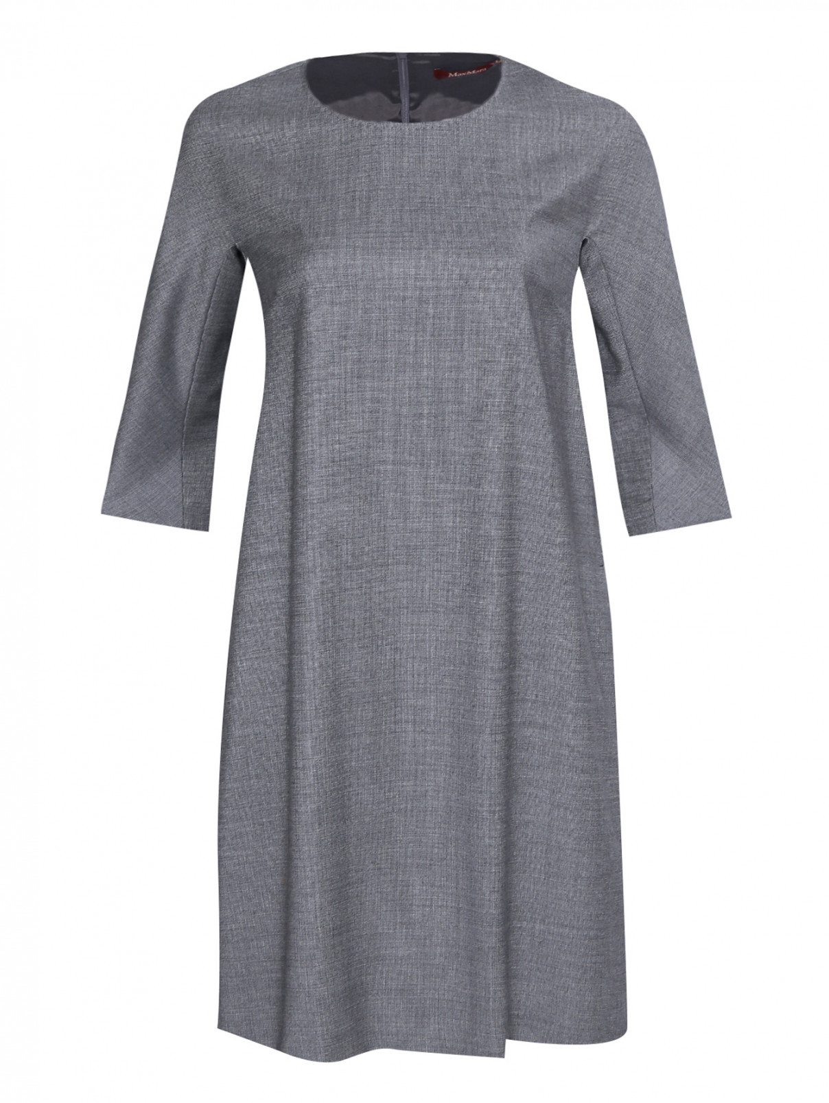 Платье из шерсти с рукавами 3/4 Max Mara  –  Общий вид  – Цвет:  Серый