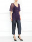 Блуза из шелка с короткими рукавами Alberta Ferretti  –  Модель Общий вид