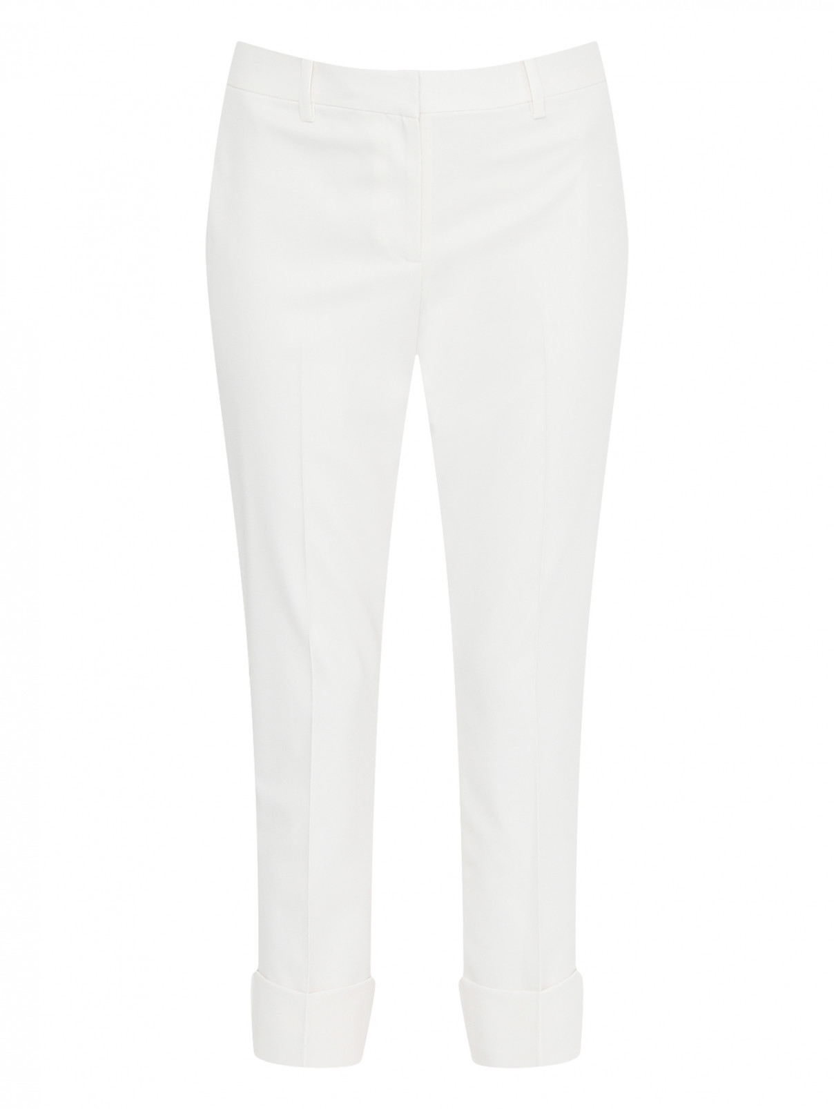 Укороченные брюки из шерсти Theory  –  Общий вид  – Цвет:  Белый