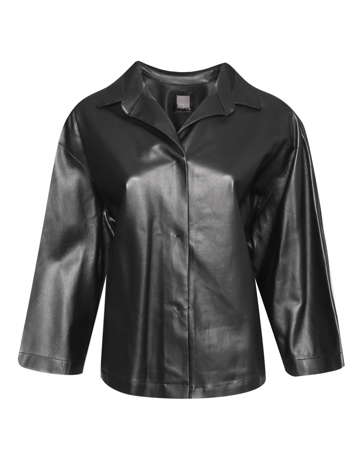 Куртка из гладкой кожи Lorena Antoniazzi  –  Общий вид  – Цвет:  Черный