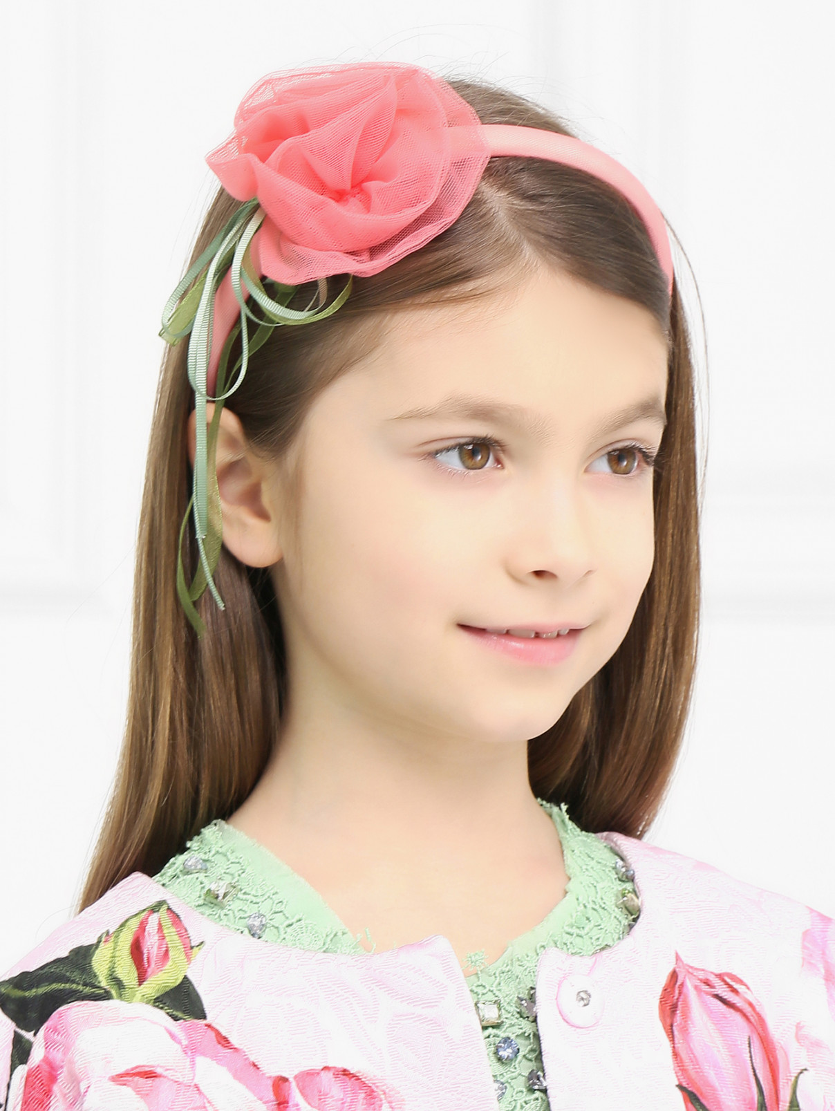 Ободок с цветком Aletta Couture  –  Модель Общий вид  – Цвет:  Розовый