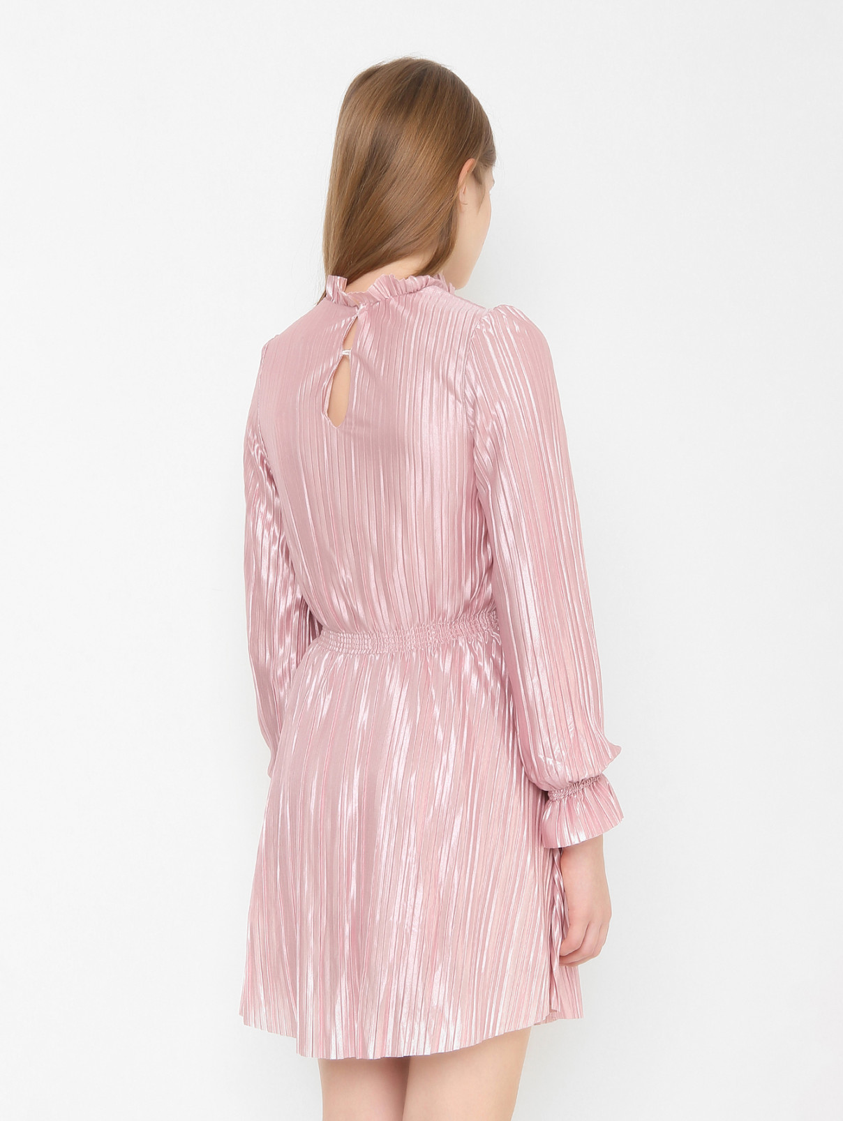 Платье-гофре с длинным рукавом PINKO  –  МодельВерхНиз1  – Цвет:  Розовый