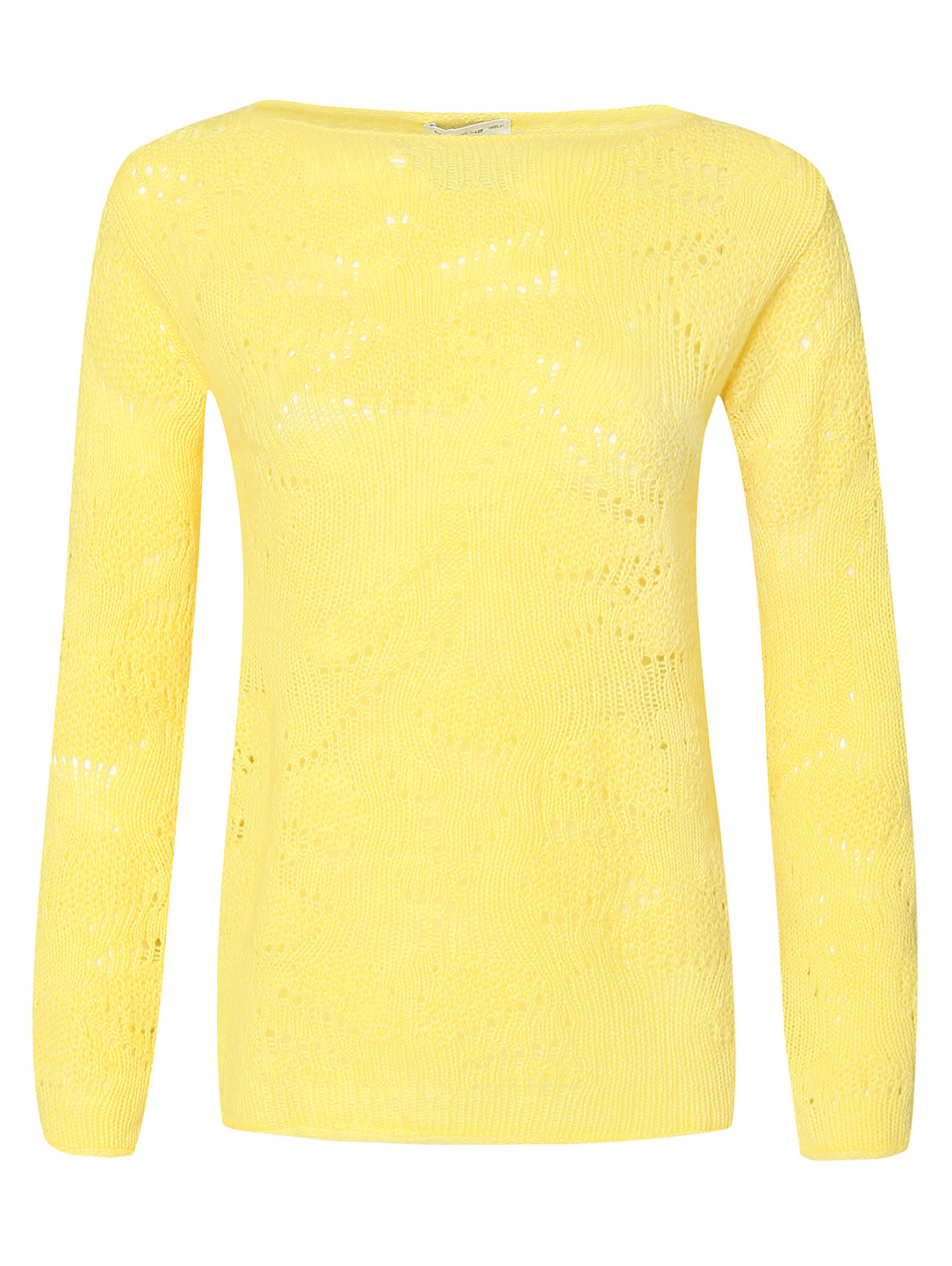 Джемпер из шерсти ажурной вязки Etro  –  Общий вид  – Цвет:  Желтый