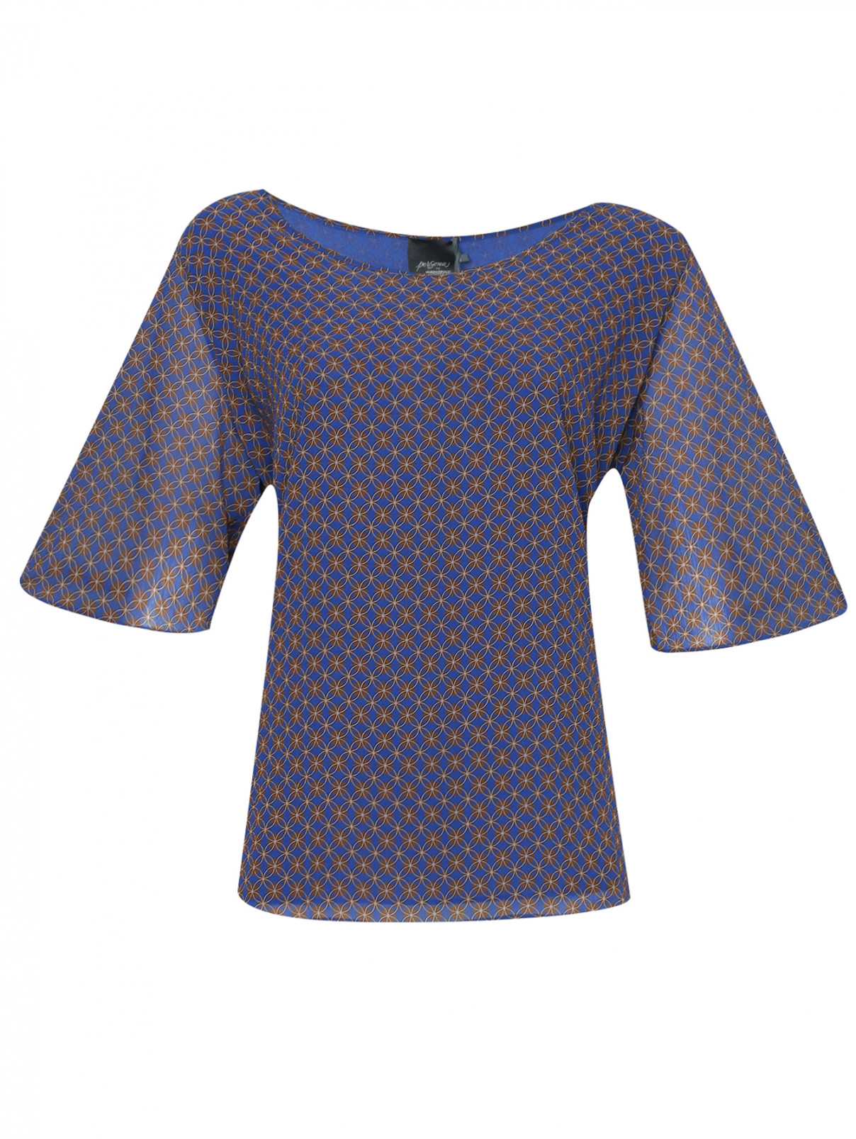 Блуза с узором Persona by Marina Rinaldi  –  Общий вид  – Цвет:  Синий