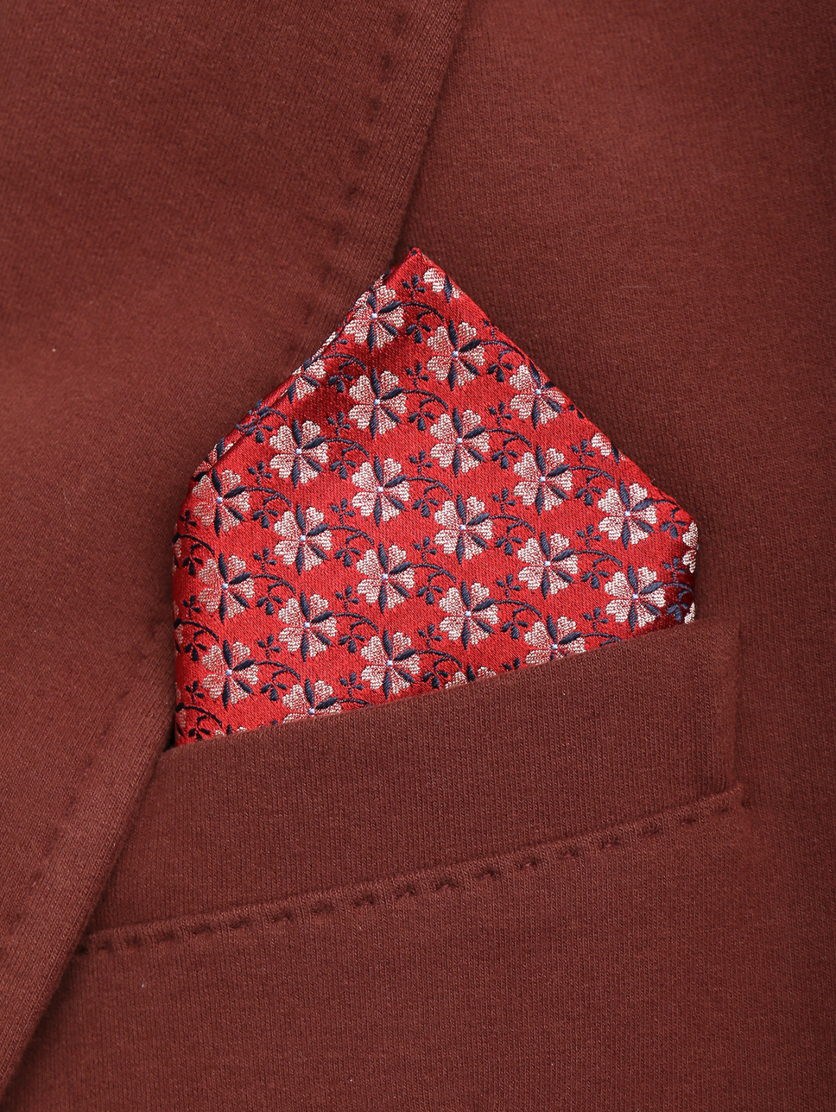 Карманный платок из шелка с узором Pal Zileri  –  МодельОбщийВид  – Цвет:  Красный