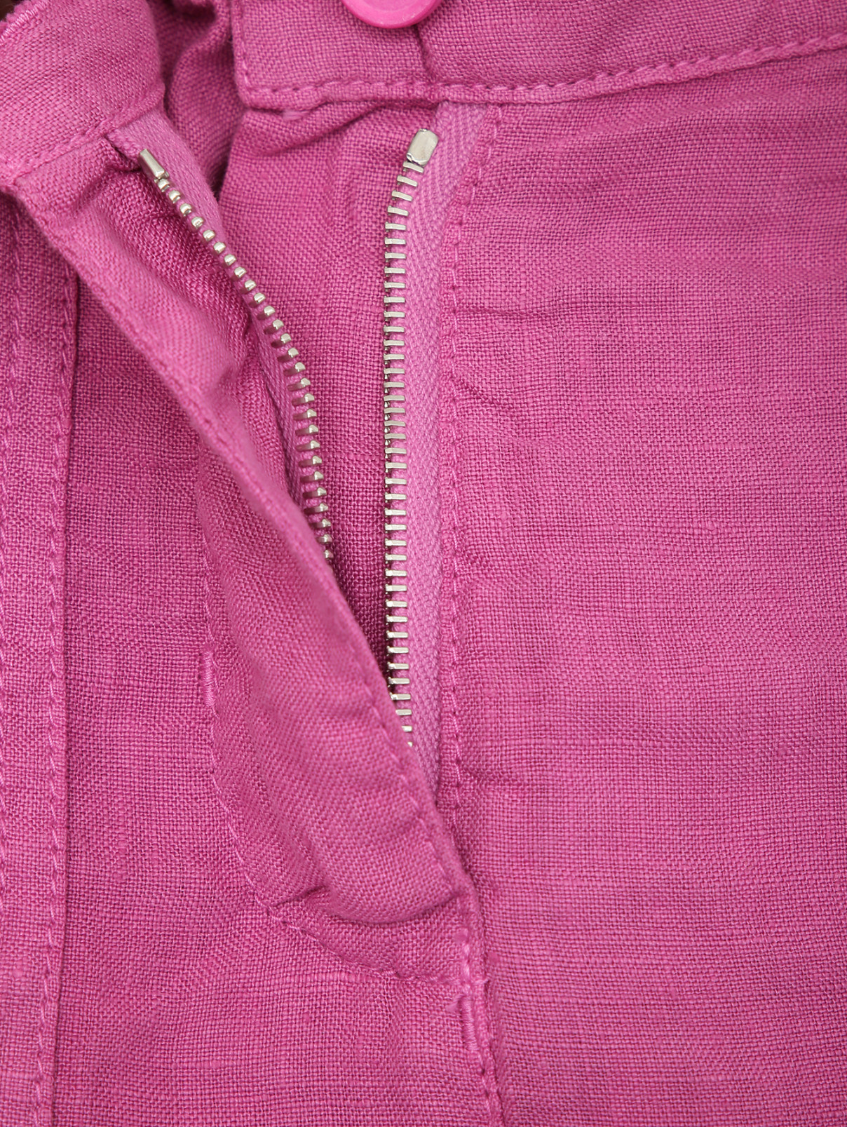 Брюки изо льна на резинке Il Gufo  –  Деталь  – Цвет:  Розовый