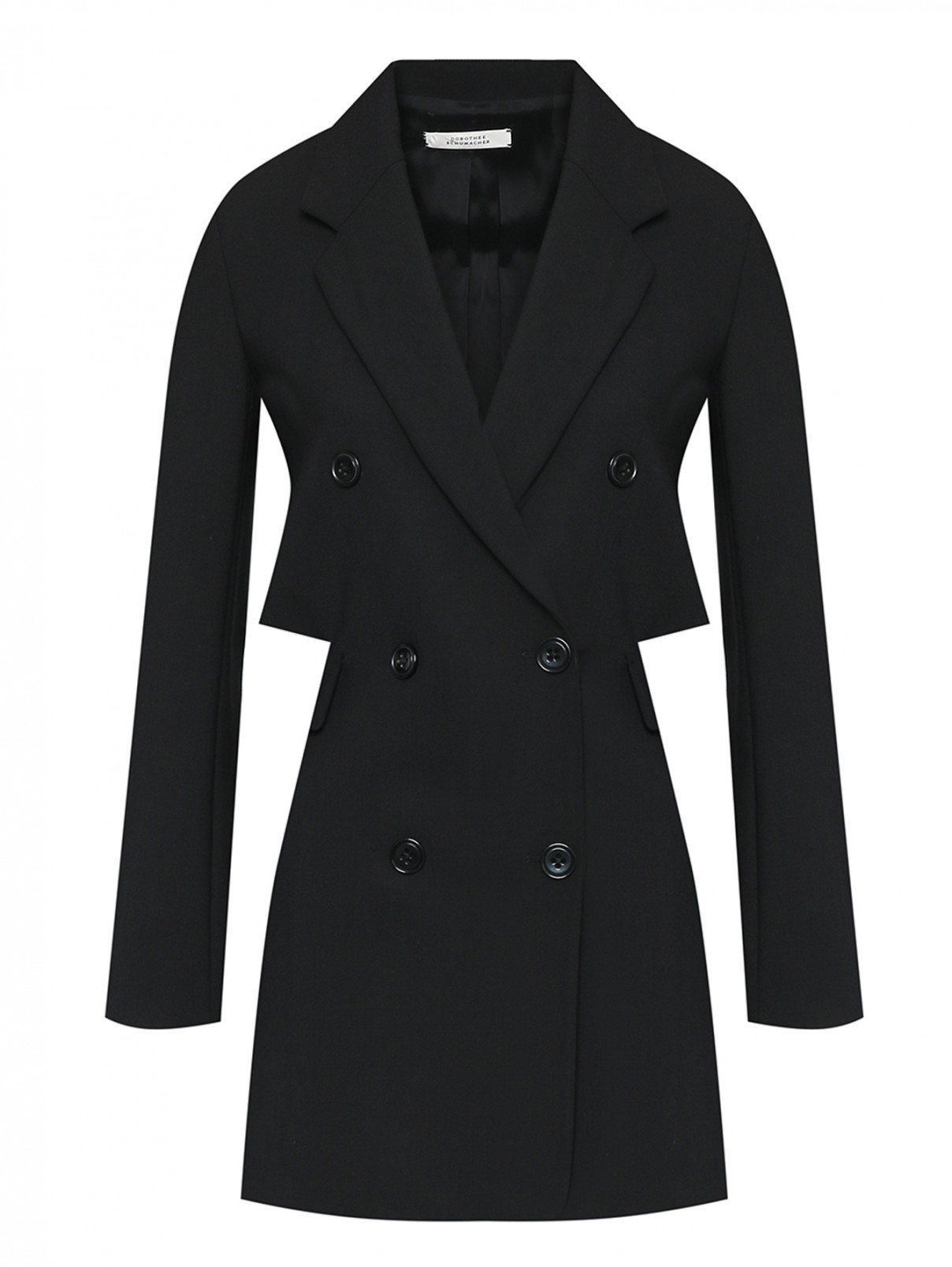 Платье-пиджак с разрезом Dorothee Schumacher  –  Общий вид  – Цвет:  Черный