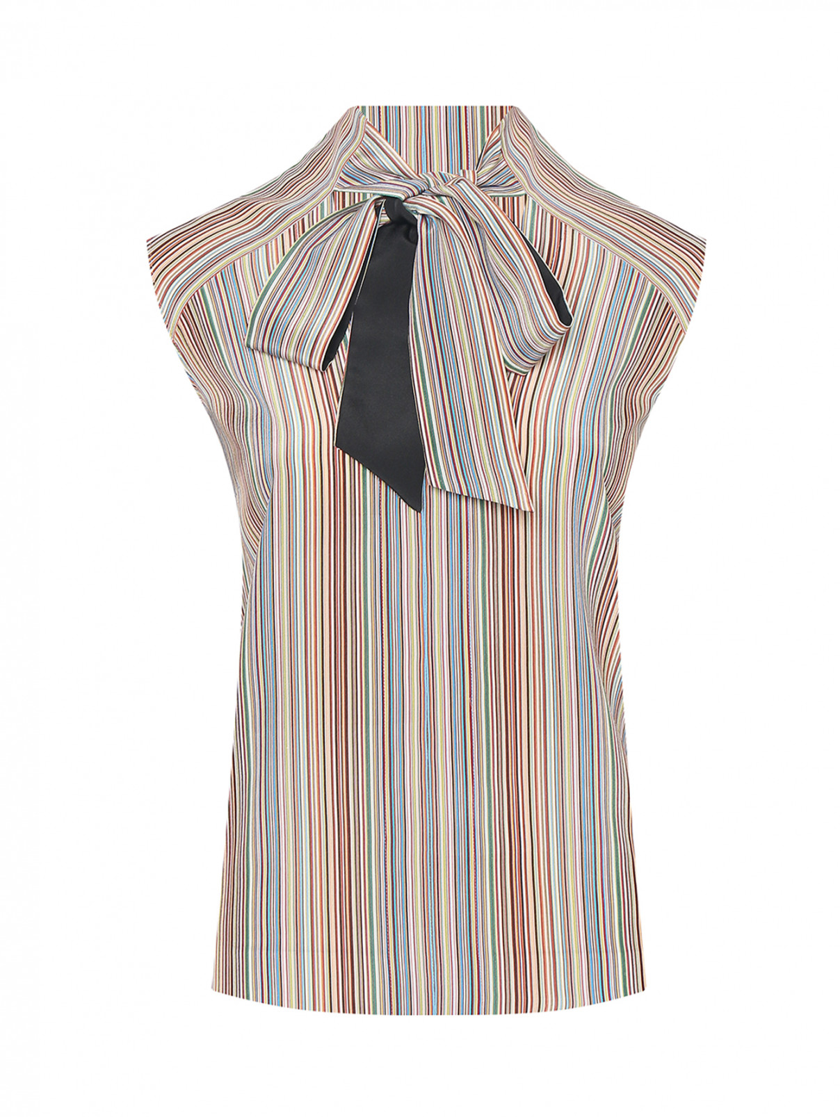 Блуза из шелка с узором Paul Smith  –  Общий вид  – Цвет:  Узор