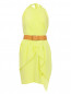 Платье из шелка с драпировкой и ремнем из кожи Moschino  –  Общий вид