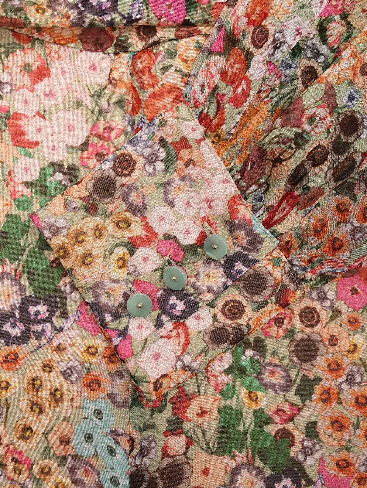Платье из шелка с цветочным узором Max Mara  –  Деталь1  – Цвет:  Мультиколор
