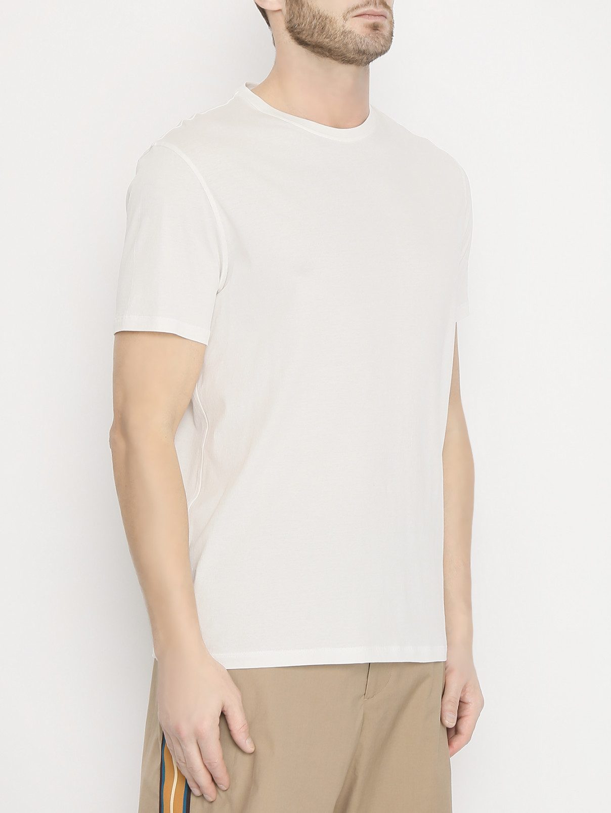 Базовая футболка из хлопка Isaia  –  МодельВерхНиз  – Цвет:  Белый