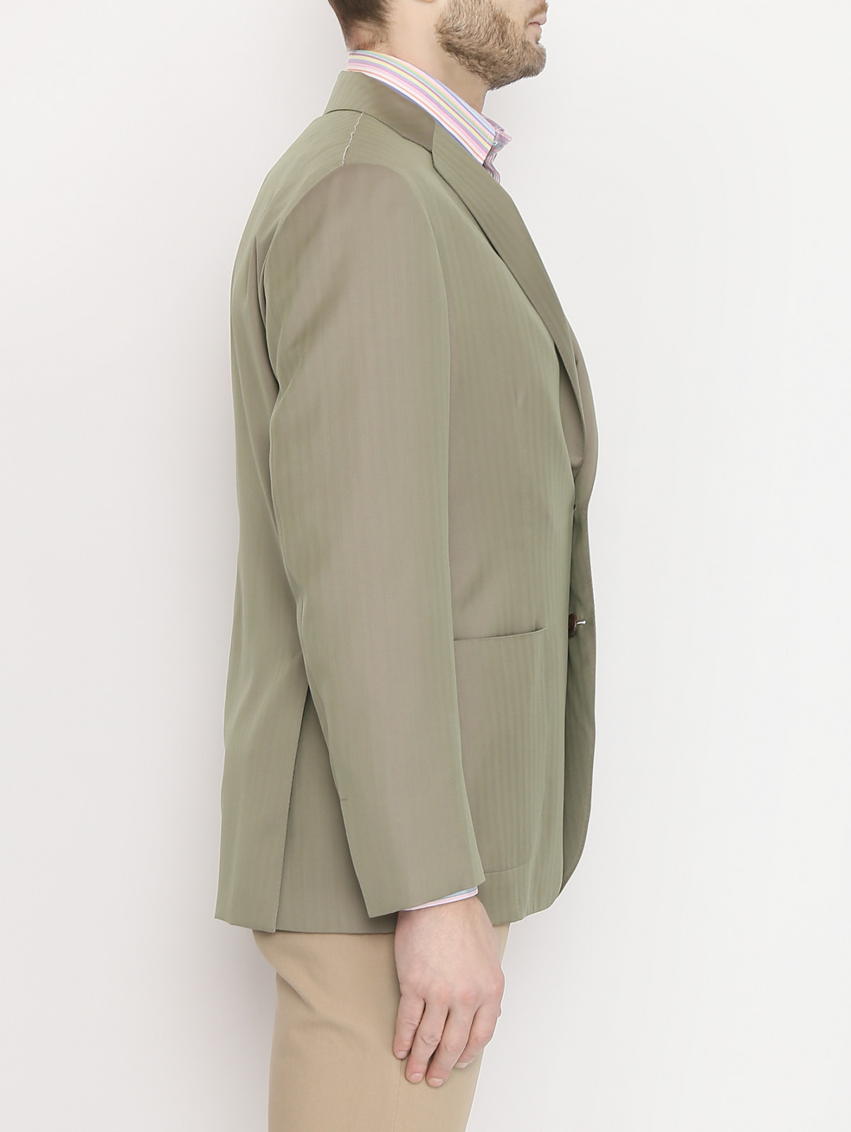 Пиджак из шерсти с накладными карманами Belvest  –  МодельВерхНиз2  – Цвет:  Зеленый