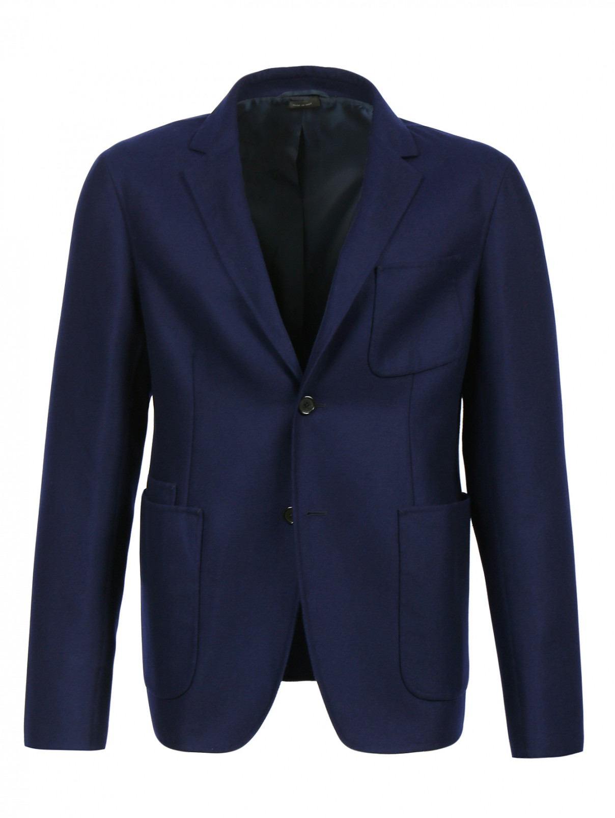 Однобортный пиджак из кашемира Jil Sander  –  Общий вид  – Цвет:  Синий