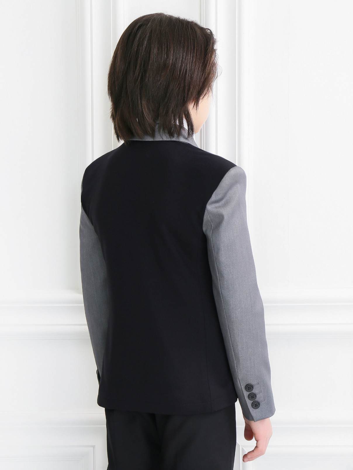 Пиджак с трикотажной спинкой Gaultier Junior  –  Модель Верх-Низ1  – Цвет:  Серый