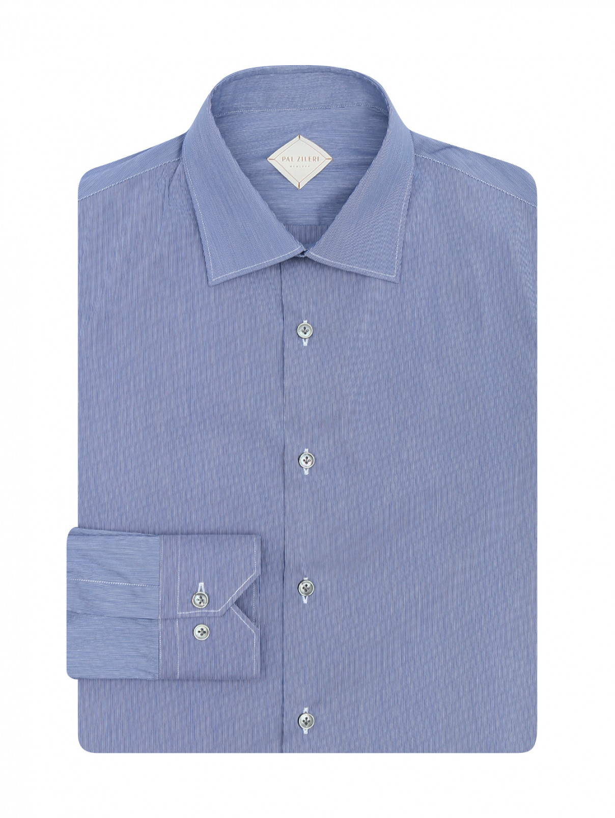 Рубашка из хлопка Pal Zileri  –  Общий вид  – Цвет:  Синий
