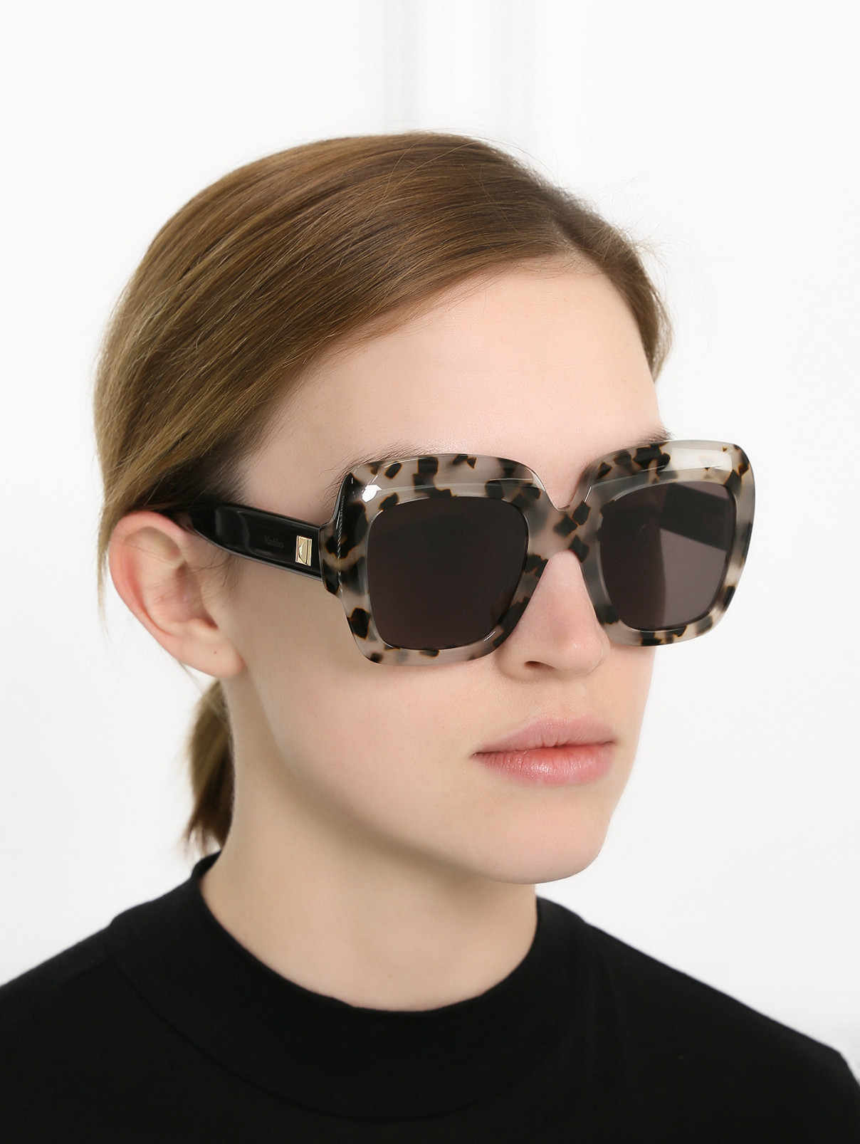 Очки солнцезащитные в роговой оправе Max Mara  –  Модель Общий вид  – Цвет:  Узор