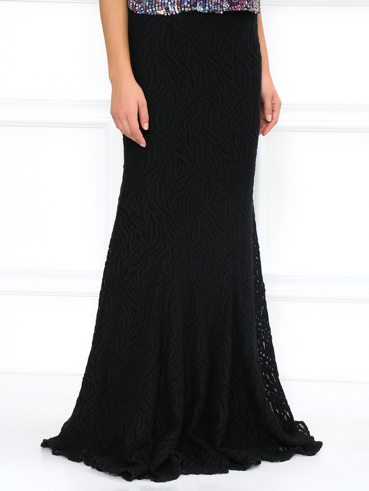 Кружевная юбка-макси Versace 1969  –  Модель Верх-Низ  – Цвет:  Черный