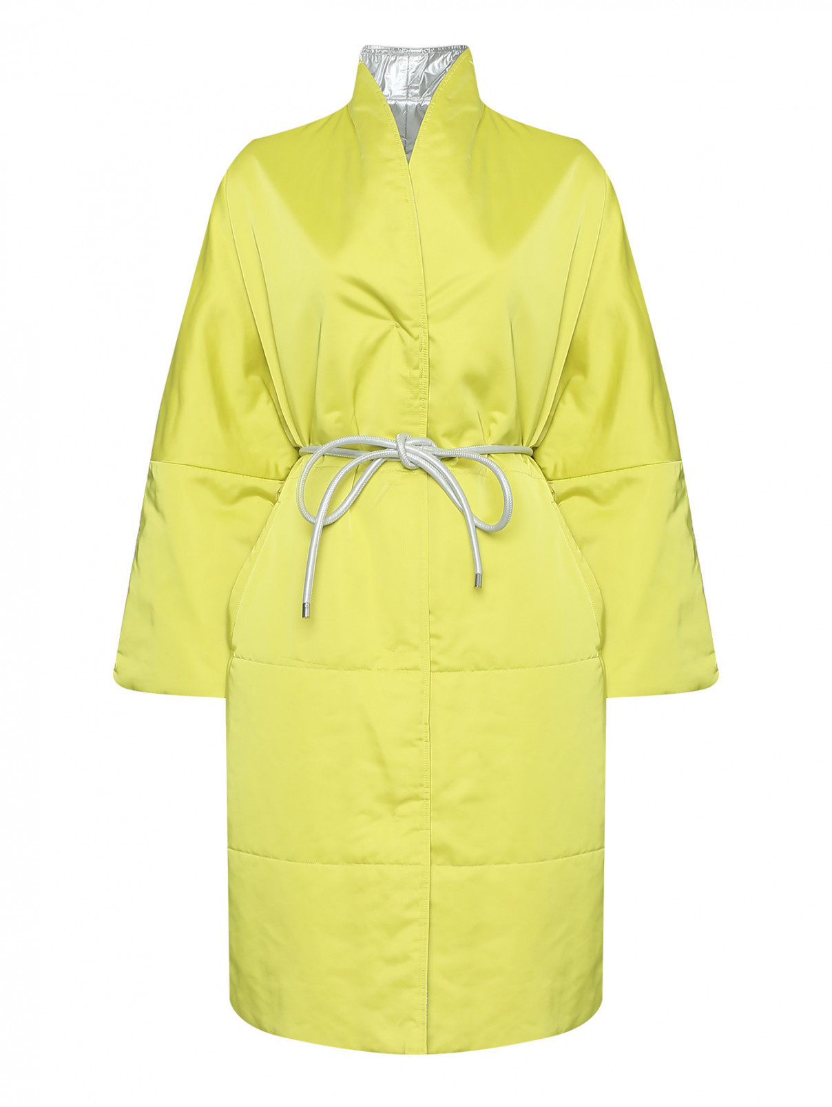 Стеганое пальто с поясом Marina Rinaldi  –  Общий вид  – Цвет:  Зеленый