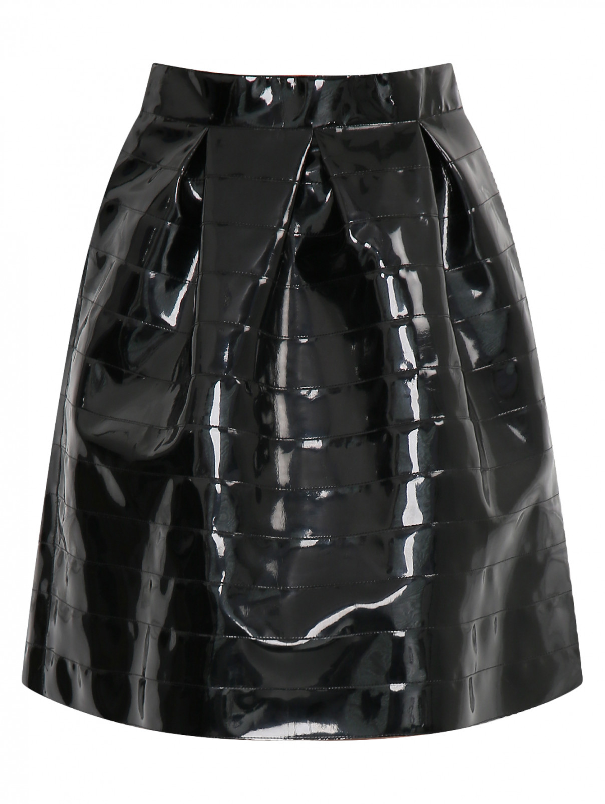 Лаковая юбка Emporio Armani  –  Общий вид  – Цвет:  Черный