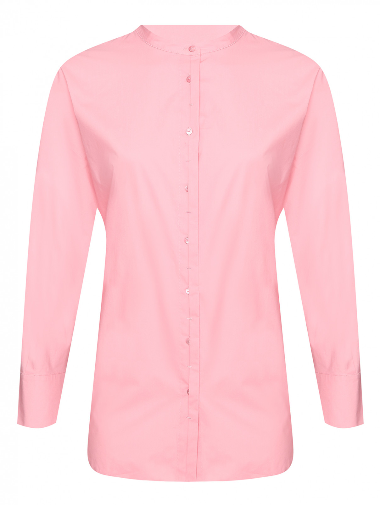Рубашка из хлопка с карманом Marina Rinaldi  –  Общий вид  – Цвет:  Розовый
