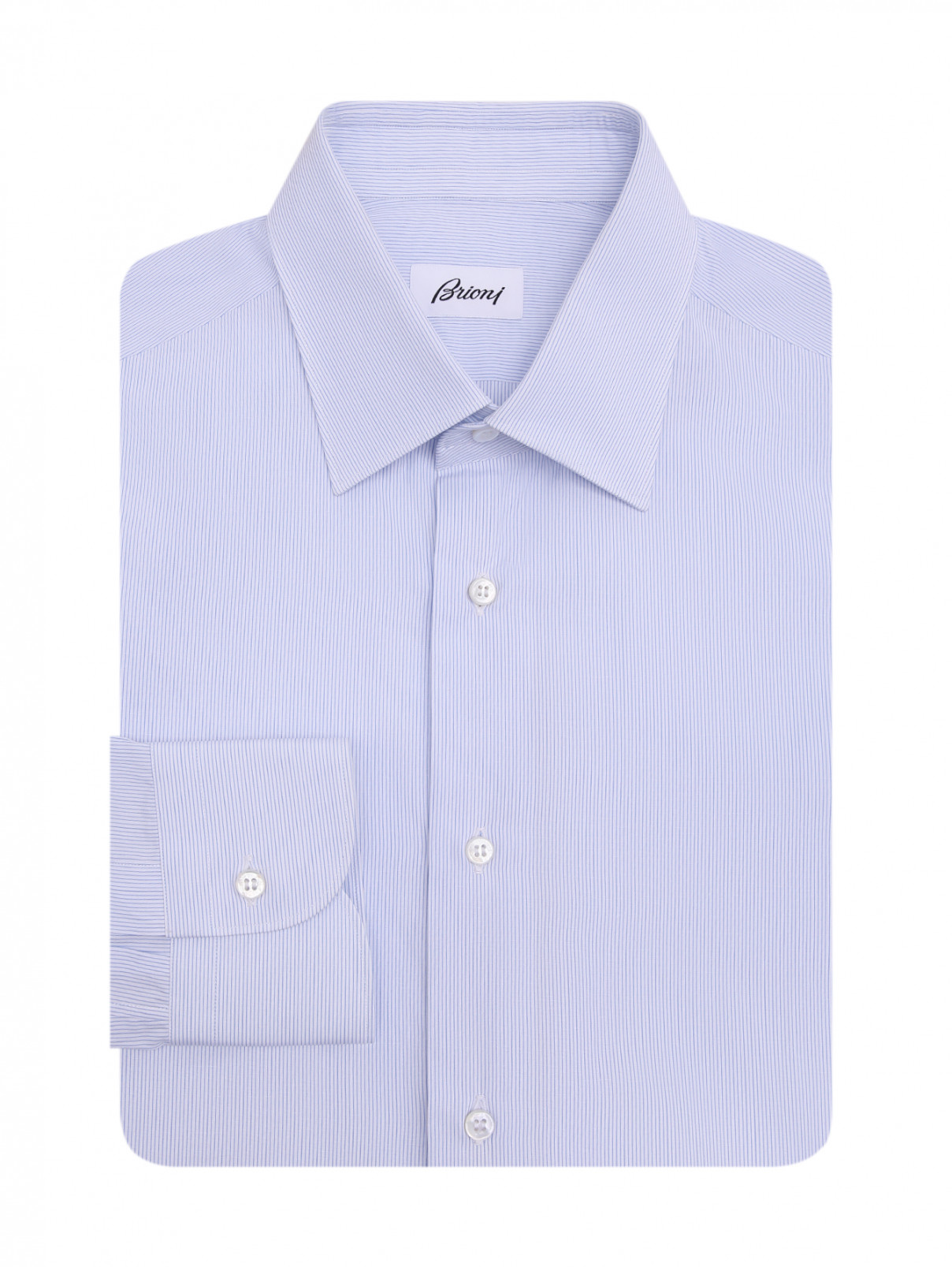 Рубашка из хлопка с узором Brioni  –  Общий вид  – Цвет:  Узор