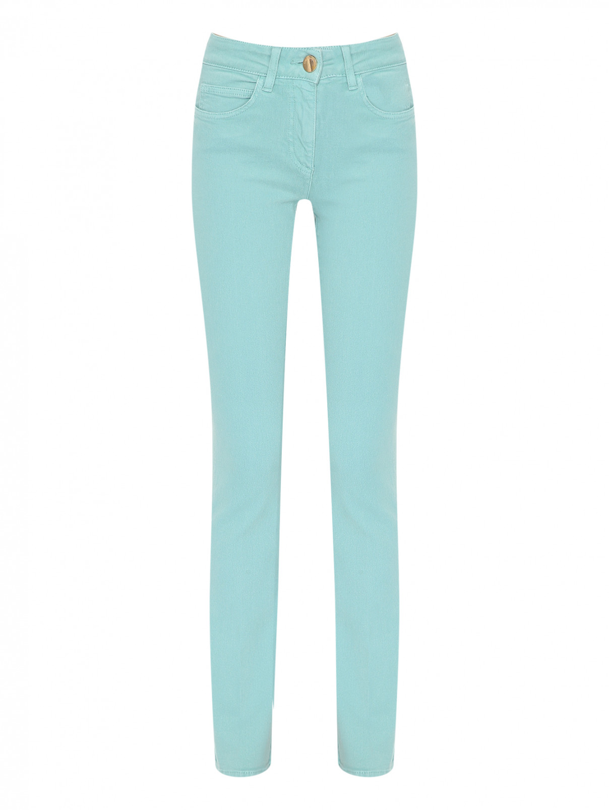 Расклешенные джинсы из хлопка Luisa Spagnoli  –  Общий вид  – Цвет:  Зеленый