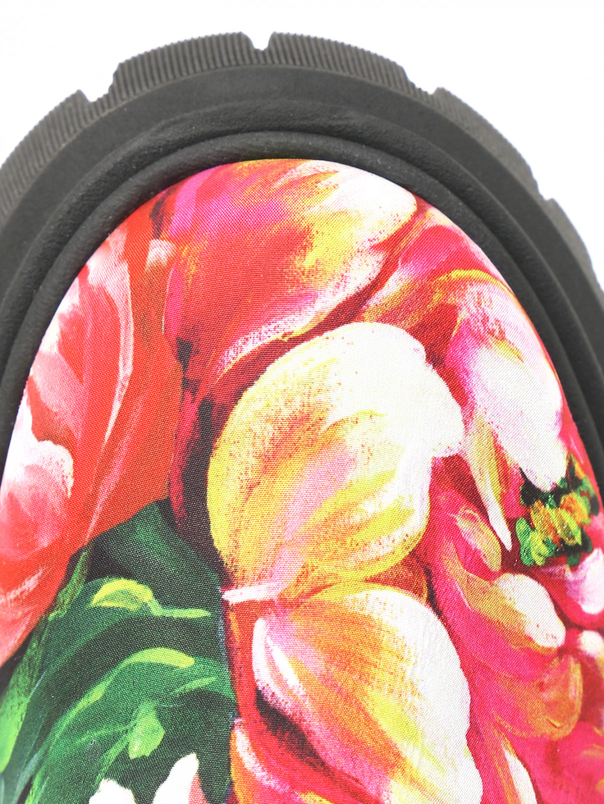 Дутые сапоги с цветочным узором Dolce & Gabbana  –  Обтравка3  – Цвет:  Мультиколор
