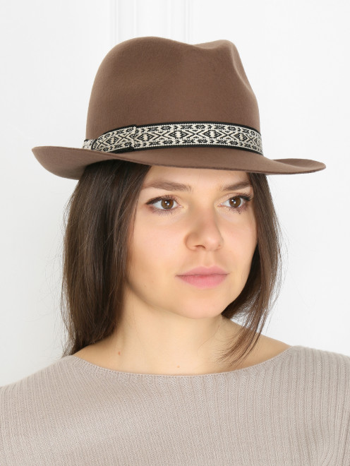 Шляпа из шерсти с лентой Marina Rinaldi - МодельОбщийВид