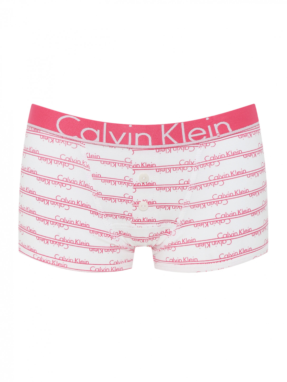 Трусы из хлопка с узором Calvin Klein  –  Общий вид  – Цвет:  Розовый