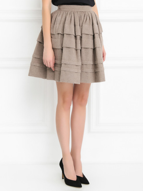 Юбка-мини из шерсти и кашемира Ermanno Scervino - Модель Верх-Низ