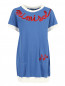 Платье из хлопка свободного кроя с контрастной отделкой MiMiSol  –  Общий вид