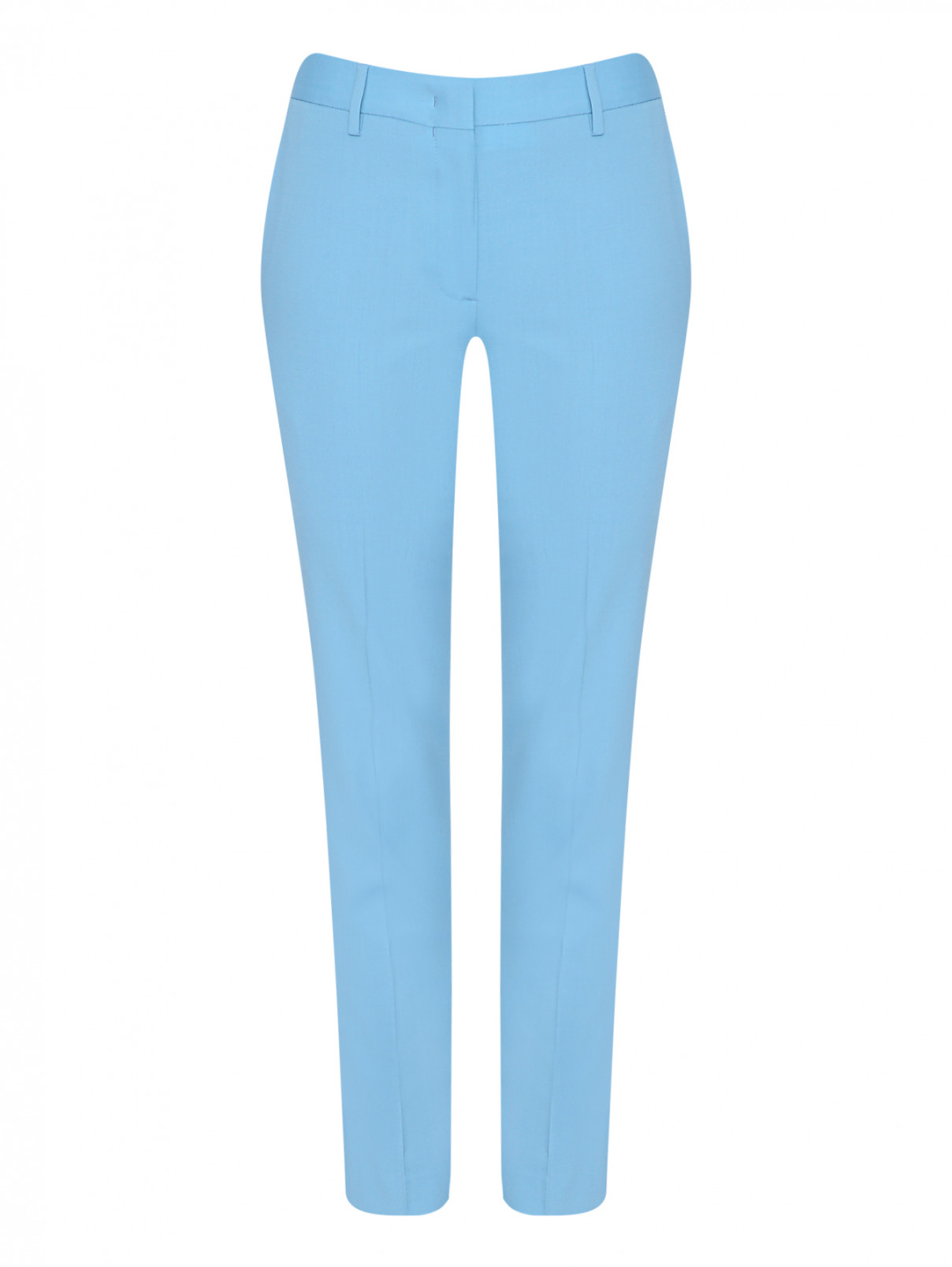 Укороченные брюки из шерсти Paul Smith  –  Общий вид  – Цвет:  Синий