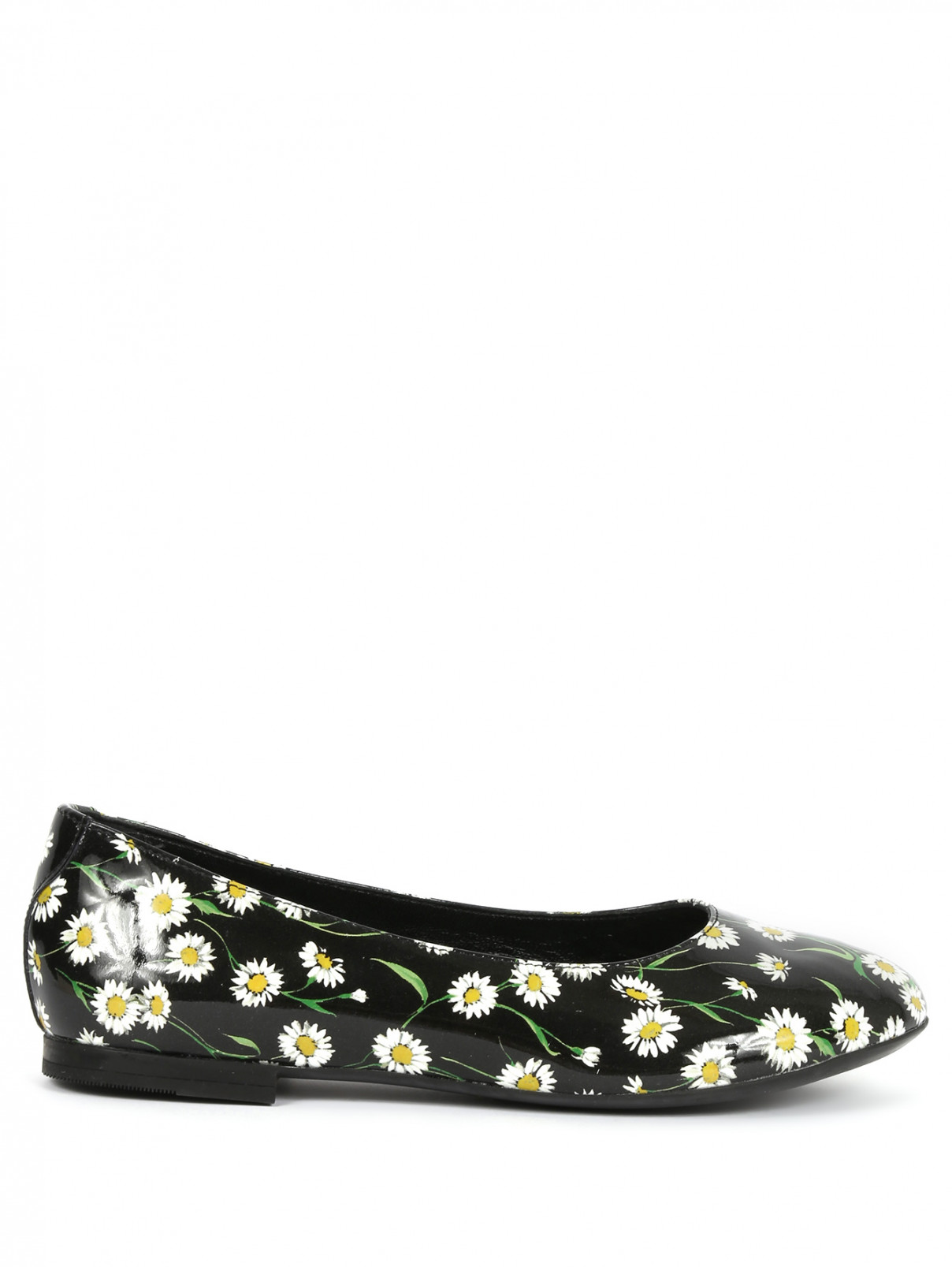 Балетки из кожи с узором Dolce & Gabbana  –  Обтравка1  – Цвет:  Узор
