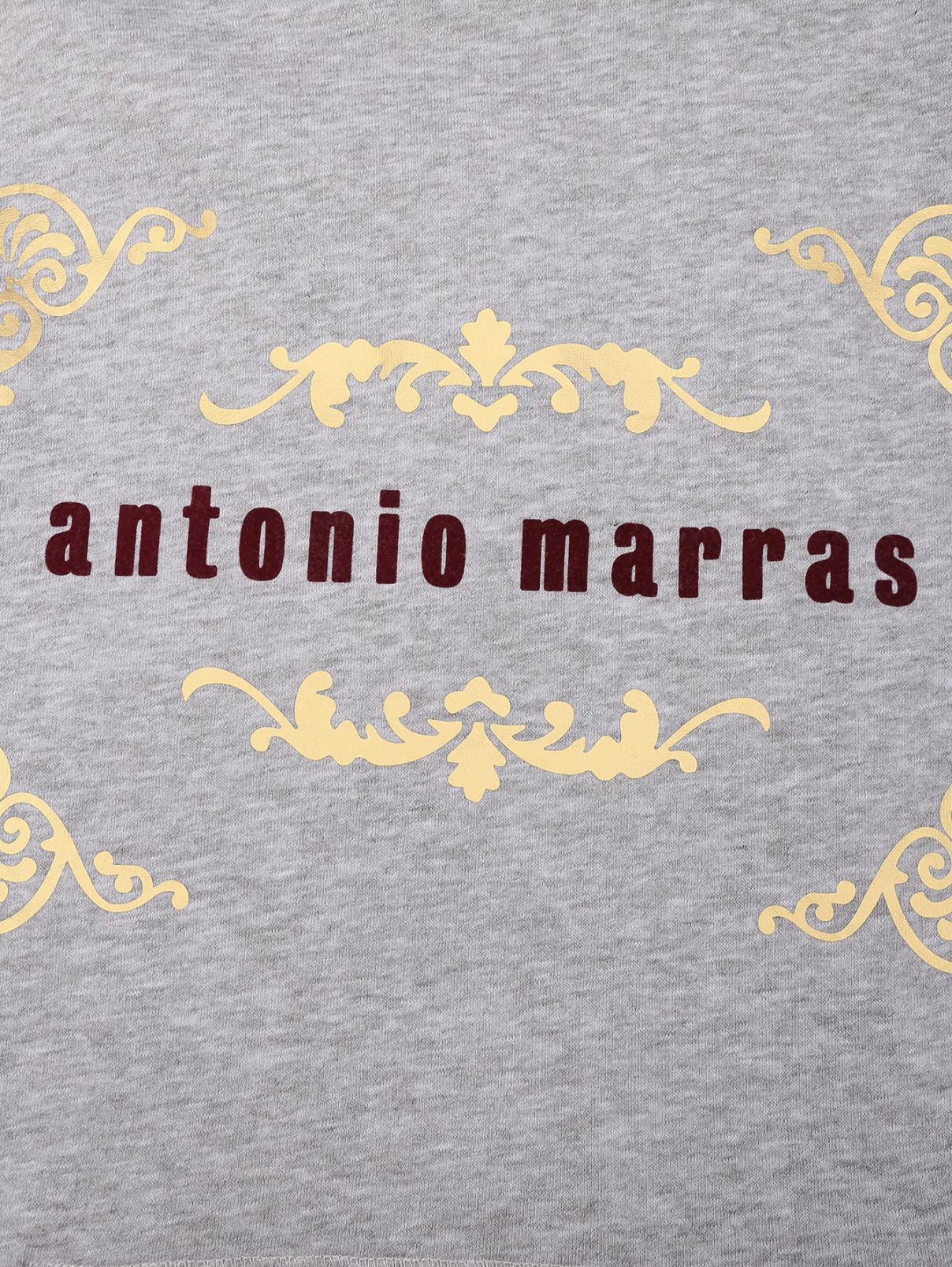 Худи из смешанного хлопка с принтом Antonio Marras  –  Деталь1  – Цвет:  Серый