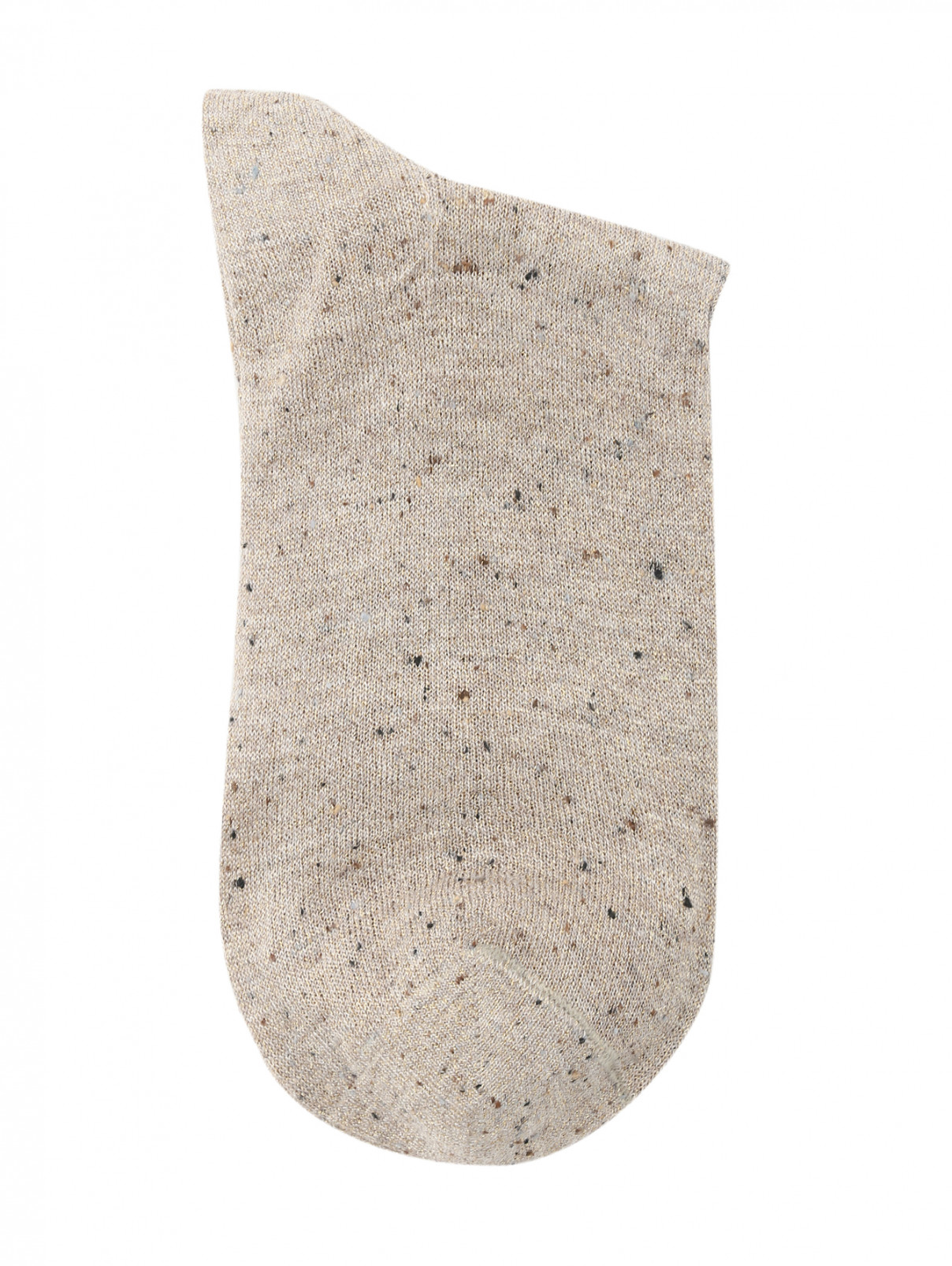 Носки из хлопка декорированные стразами ALTO MILANO  –  Общий вид  – Цвет:  Бежевый