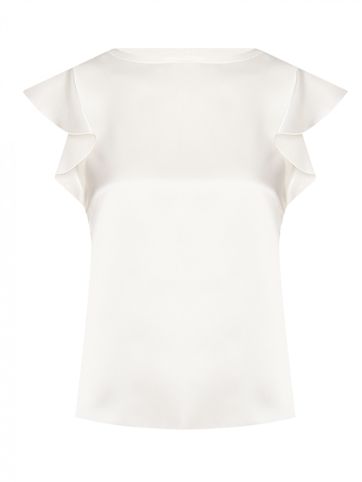 Блуза из шелка с воланами Max&Co  –  Общий вид  – Цвет:  Белый