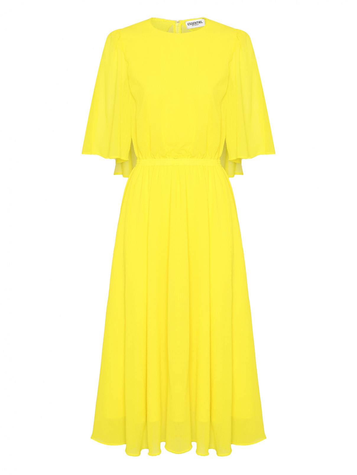 Платье-макси на резинке Essentiel Antwerp  –  Общий вид  – Цвет:  Желтый