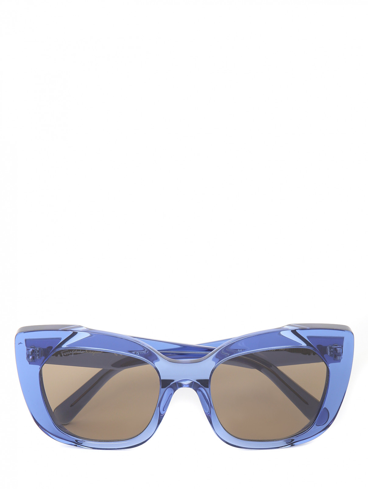 Очки солнцезащитные в пластиковой оправе Salvatore Ferragamo  –  Общий вид  – Цвет:  Синий
