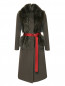 Пальто из смешанной шерсти с меховой отделкой Blancha  –  Общий вид