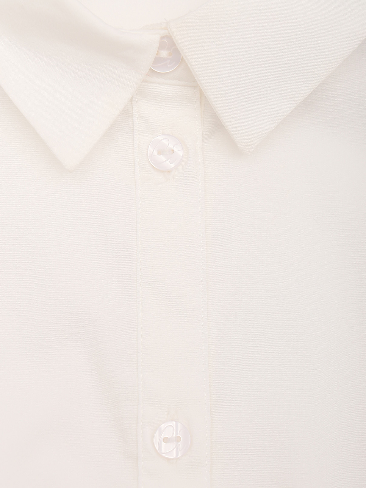 Блуза из смесового хлопка с рюшами Comma  –  Деталь  – Цвет:  Белый