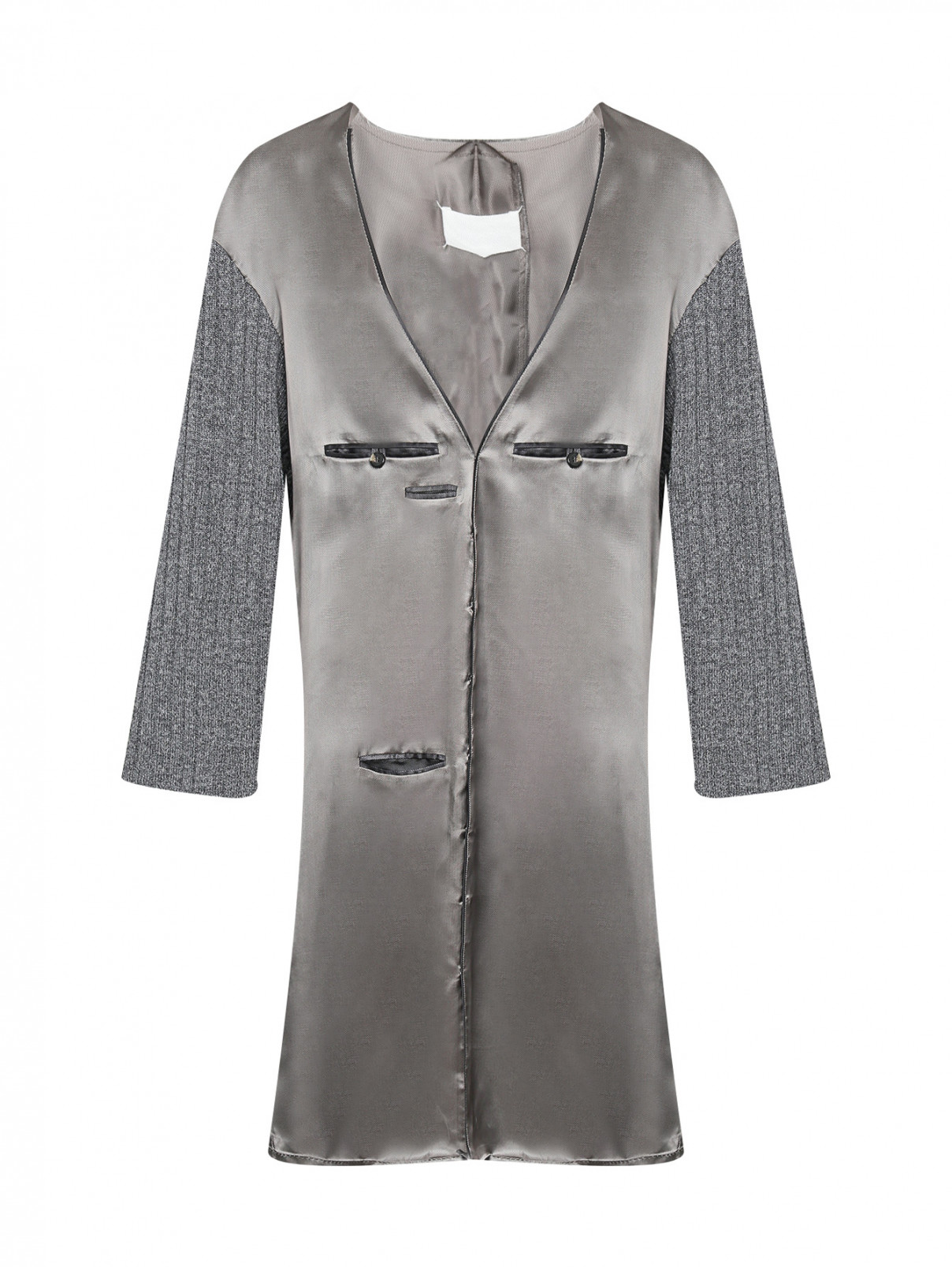 Комбинированное платье свободного кроя Maison Margiela  –  Общий вид  – Цвет:  Серый