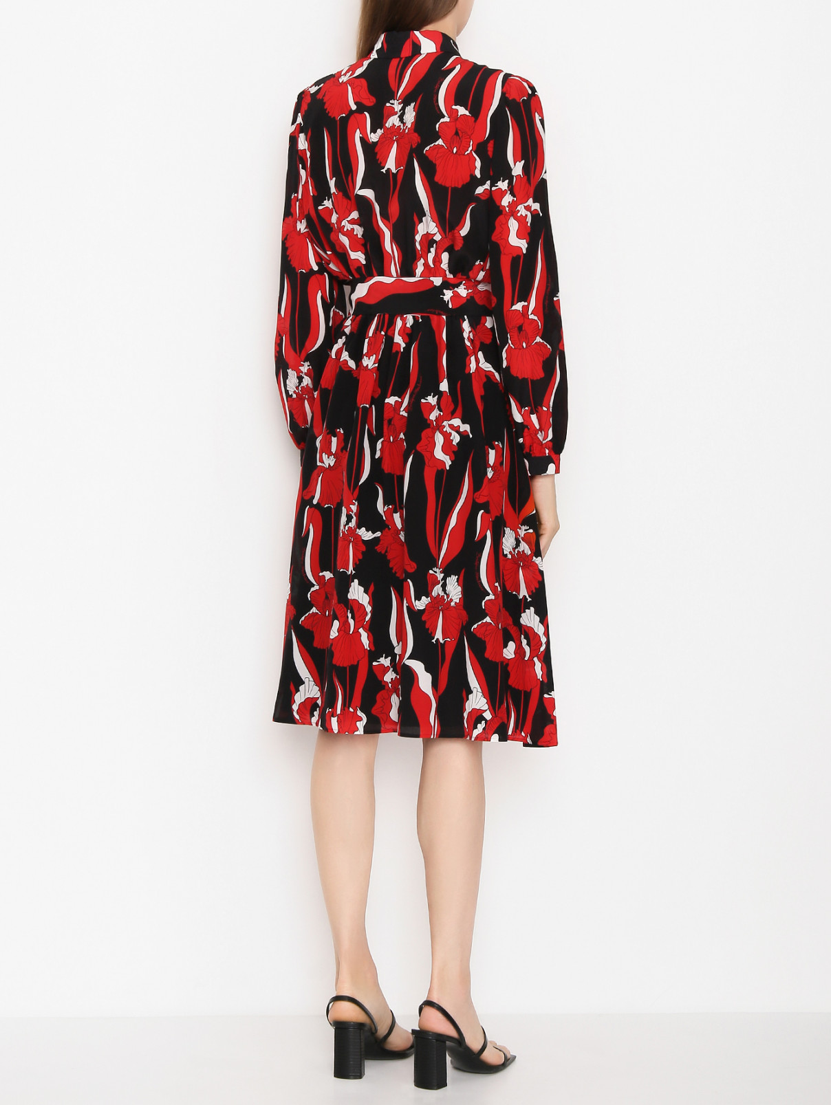Платье из шелка с узором Moschino Boutique  –  МодельВерхНиз1  – Цвет:  Красный