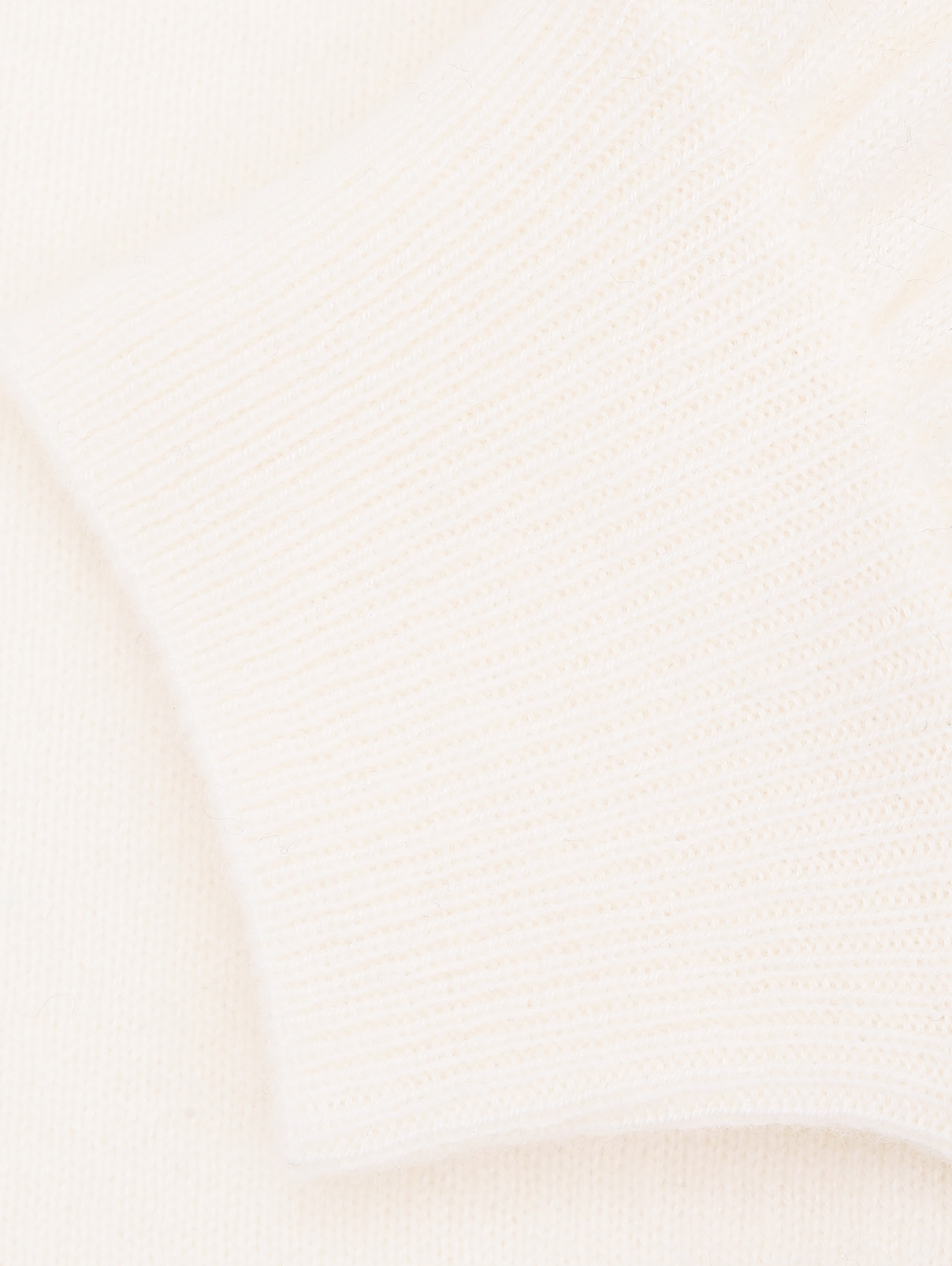 Кашемировый джемпер с кокеткой из шелка Elie Saab  –  Деталь1  – Цвет:  Белый