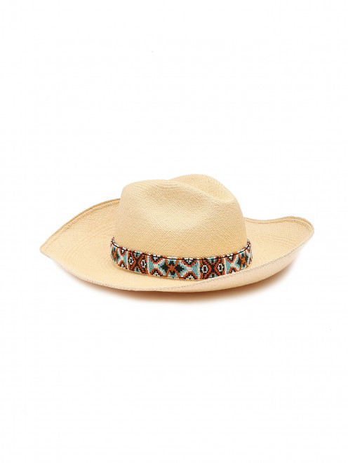 Соломенная шляпа с лентой из бисера - Обтравка2