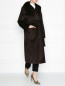 Пальто из шерсти с накладными карманами и капюшоном Marina Rinaldi  –  МодельОбщийВид