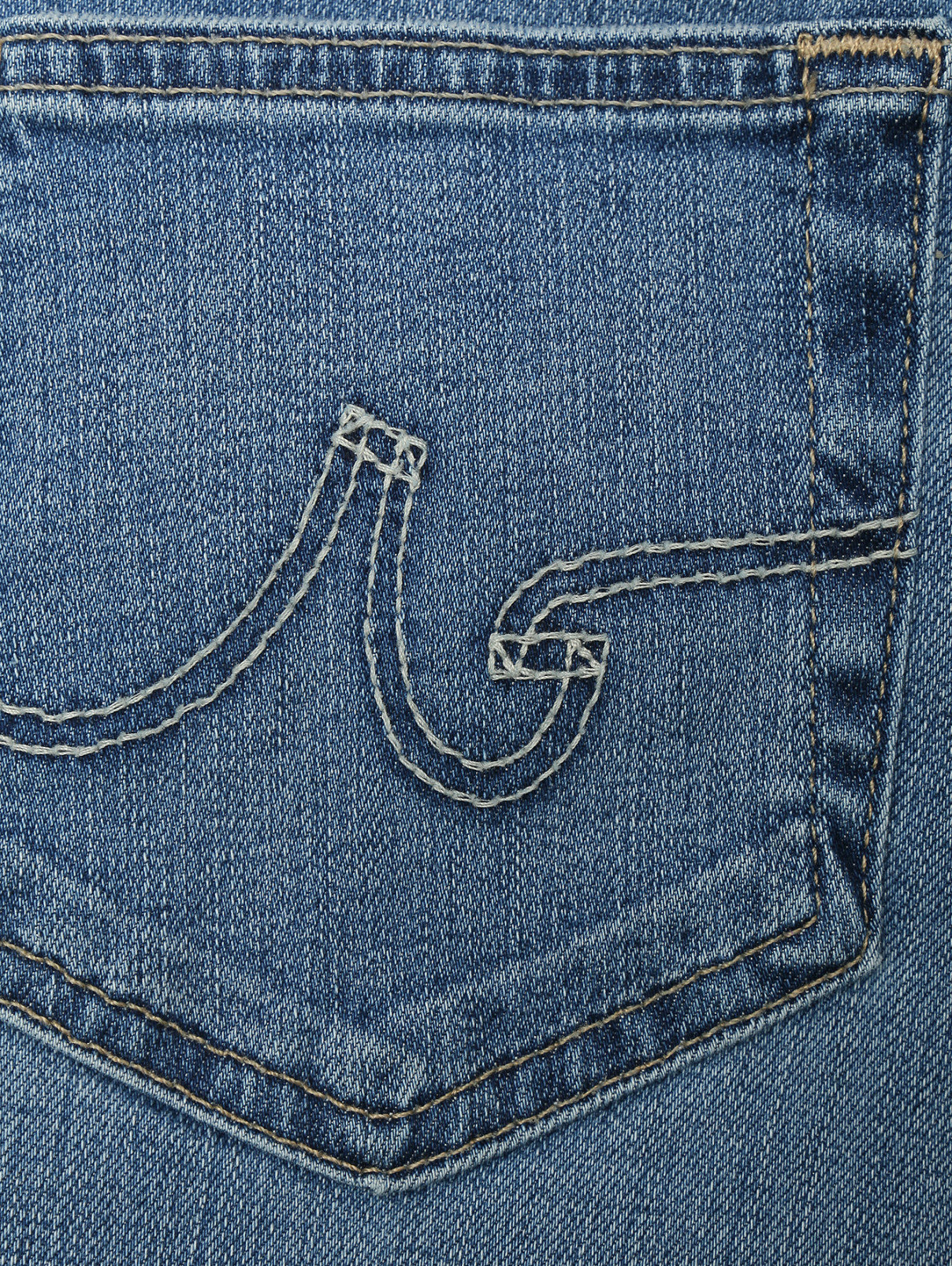 Джинсы с потертостями AG Jeans  –  Деталь  – Цвет:  Синий