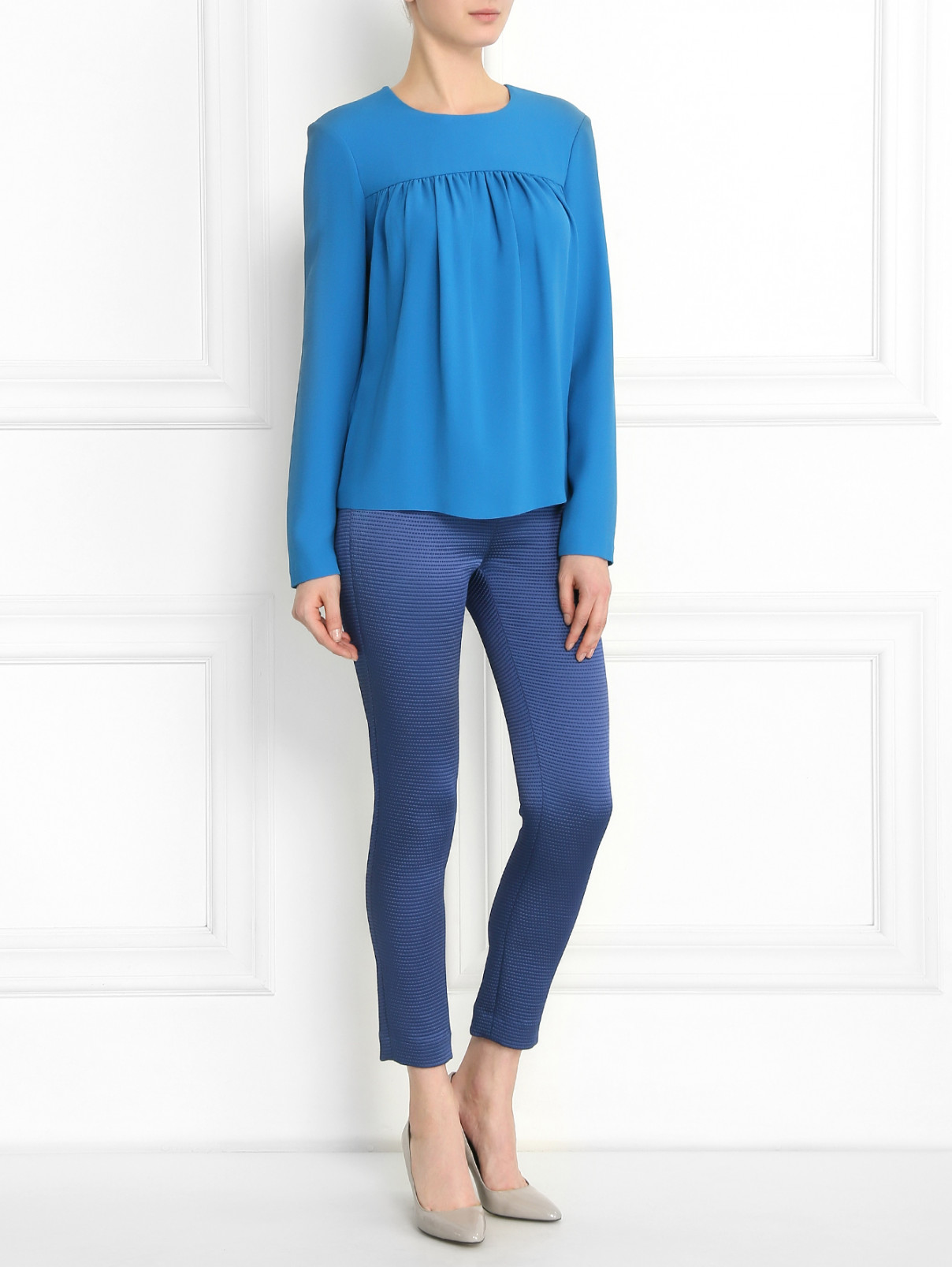 Блуза из хлопка и пеньки Strenesse  –  Модель Общий вид  – Цвет:  Синий