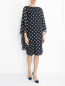 Платье-мини прямого кроя из шелка с узором Alberta Ferretti  –  Модель Общий вид